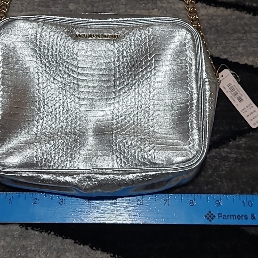 VS Faux Leather Metallic Silver Snakeskin Chain Strap Tassel Crossbody P… - Picture 12 of 16
